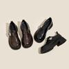 French Retro Preppy Soft Black Leather Shoes