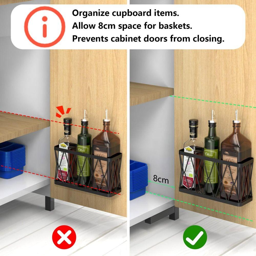 3Pcs Hollow Out Cabinet Door Storage Holder Rust-proof Sundry Shelf  Bathroom