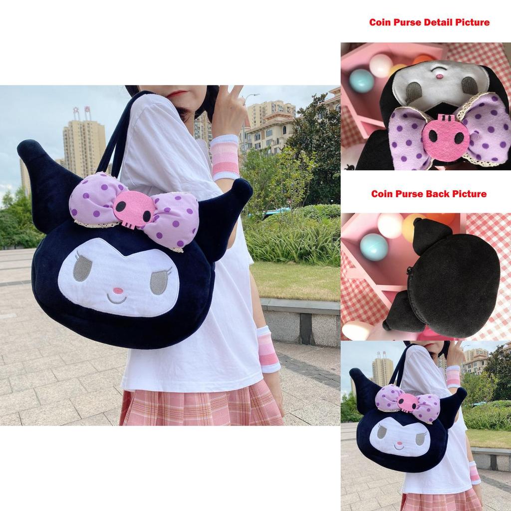 Adorable Kuromi Plush Handbag For Women And Girls Featuring Cute Kawaii Design
