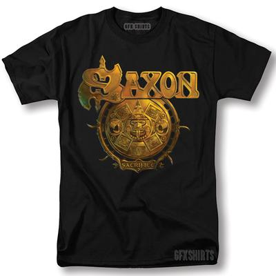 Saxon Shirt Obětování Rockový Koncertní Turné Vntg Design Tričko Unisex Tričko