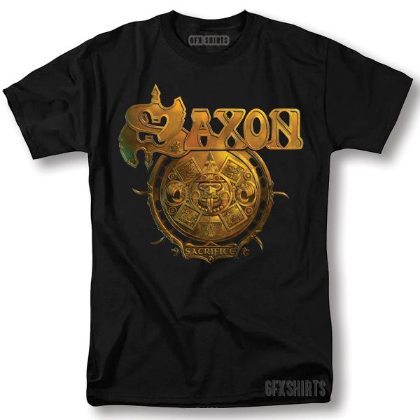 Saxon Shirt Sacrifice Rock Concert Tour Vntg Design T-Shirt Unisex T-Shirt M