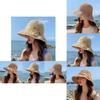 Fashionable Sun Hat For Women Bowknot Design Adjustable Wide Brim For Uv Protection