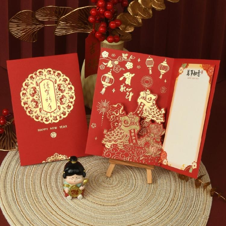 Spring Festival 3D Greeting Card Chinese Cultural Design With Popup Artwork Home Celebration Decoration Papercraft