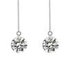 Stainless Steel Dangling Earrings with Large Cubic Zirconia Stones