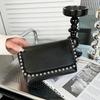 Damen Quadrat Nieten Schwarz Tasche Crossbody Kette Kompakt Schultertasche Premium Langlebige Qualität Nützlich Praktisch Zuverlässig