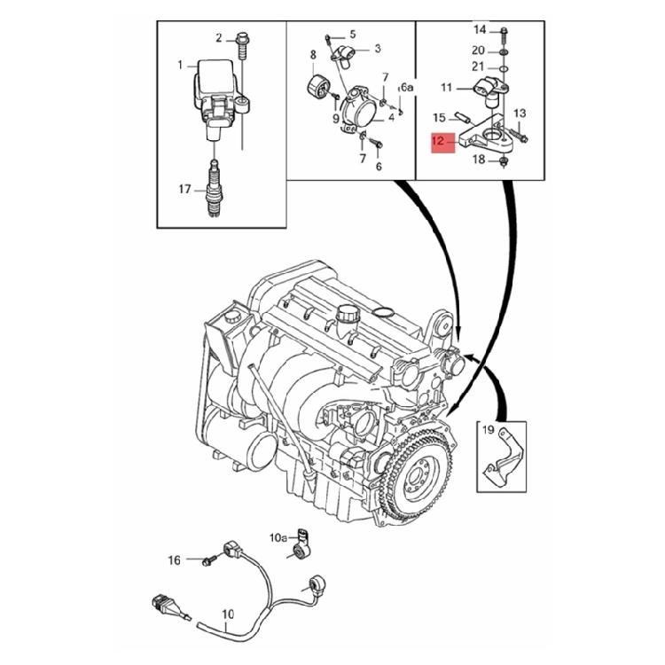 Ersatzteil für Kurbelwellen-Positionssensor-Halterung am Auto 30637803