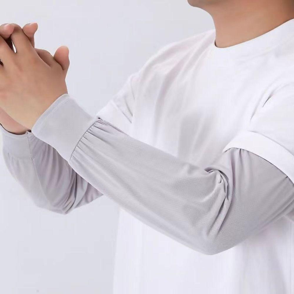 UV Protection Men's Arm Sleeves Loose Breathable Outdoor Work Arm Warmers Summer