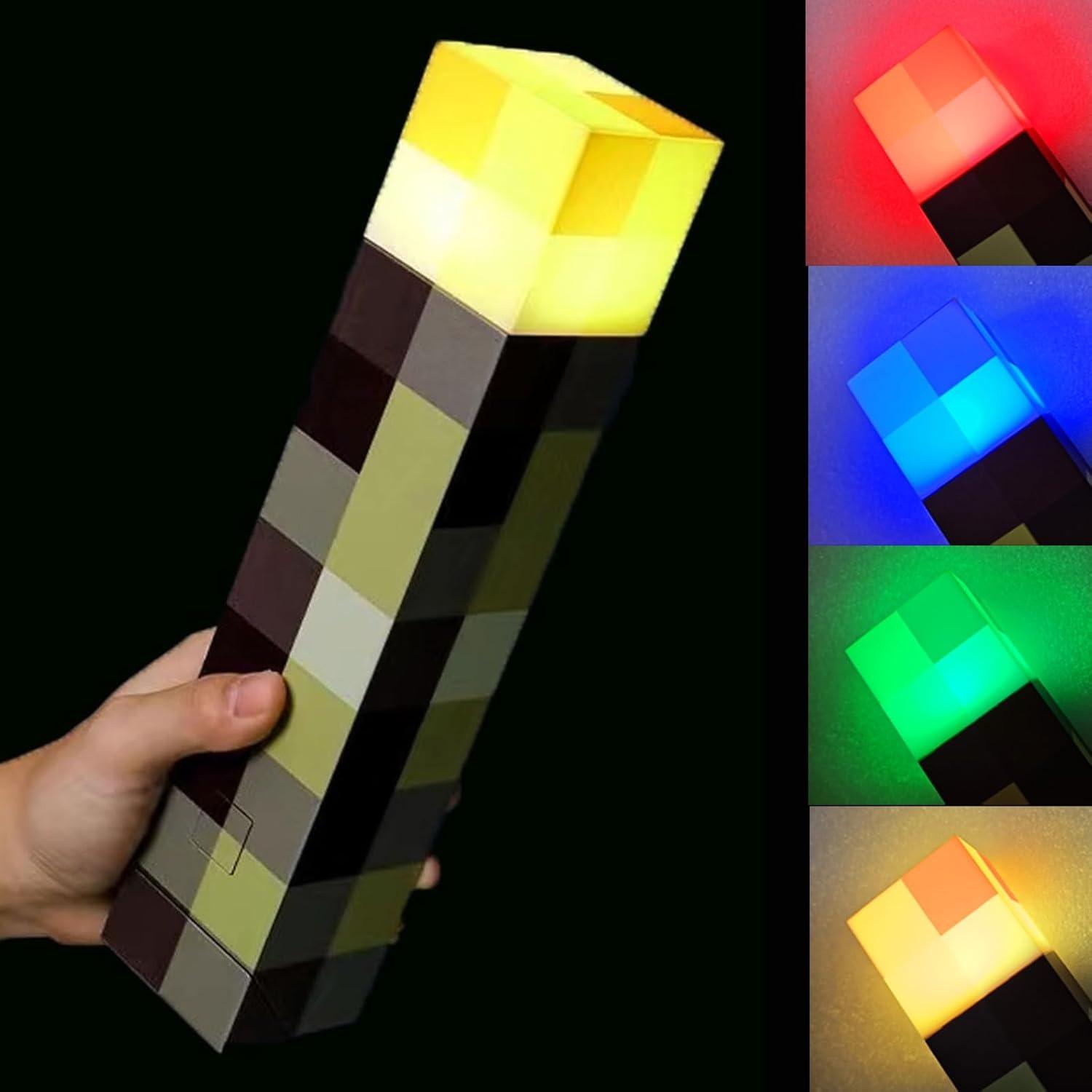 

Glowing Wall Torch Lamp Flashlight - USB Rechargeable Night Light, 4 Light Options- Wall-Mounted or Handheld LED Lighting for Kids’ Playroom Four-color Light