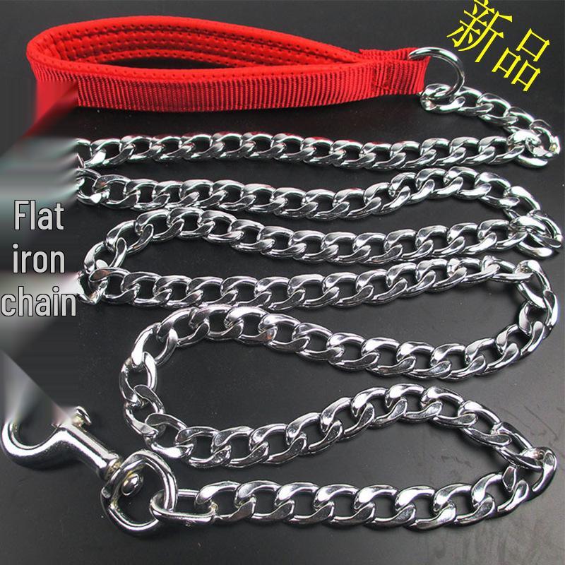 Anti-Bite 5m Iron Chain Dog Leash & Collar Set