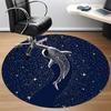 1pc Whale Shark, Starry Night Office Round Area Rug, Under Office Chairs Bedroom Living Room Home Decor, Room Deco