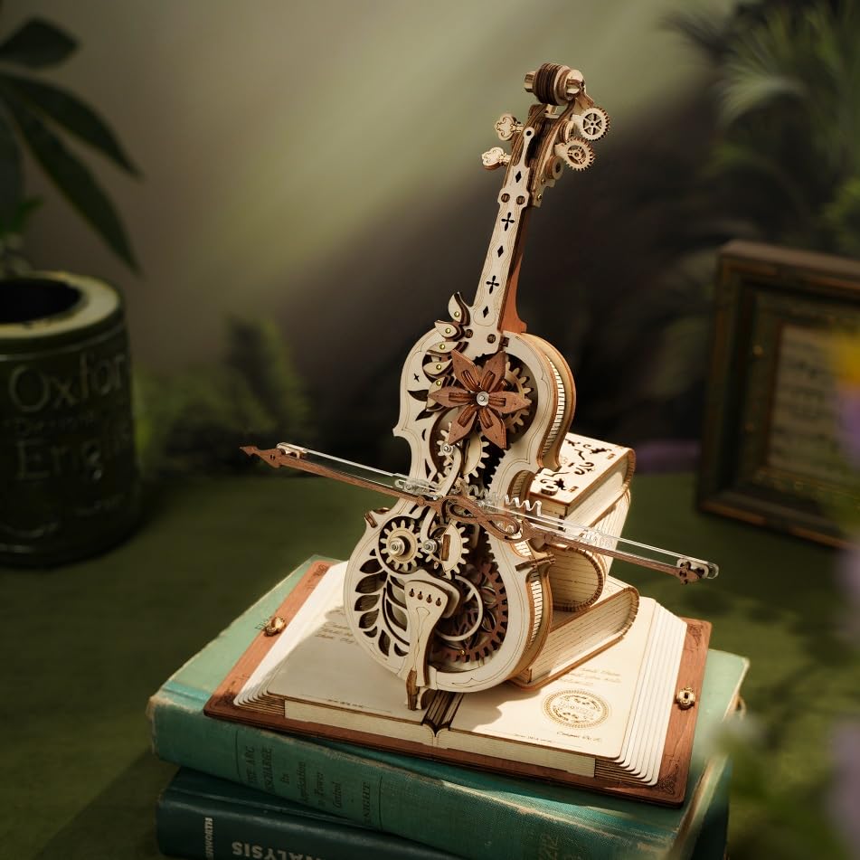 Tsukurun 3D Wood Puzzle Music Box Series Includes Japanese Instructions desu® (Magic Cello) -