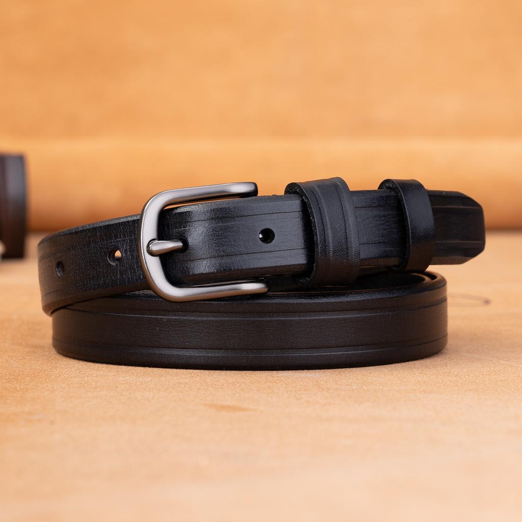 Retro Belt First Layer Cowhide Genuine Leather Versatile Tree Paste Leather Pin Buckle Belt Middle-Aged And Young Men'S Belt