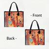 Rust Art Printed Tote Bag Large Capacity Canvas Shoulder Bag Casual Daily Commuter Handbag