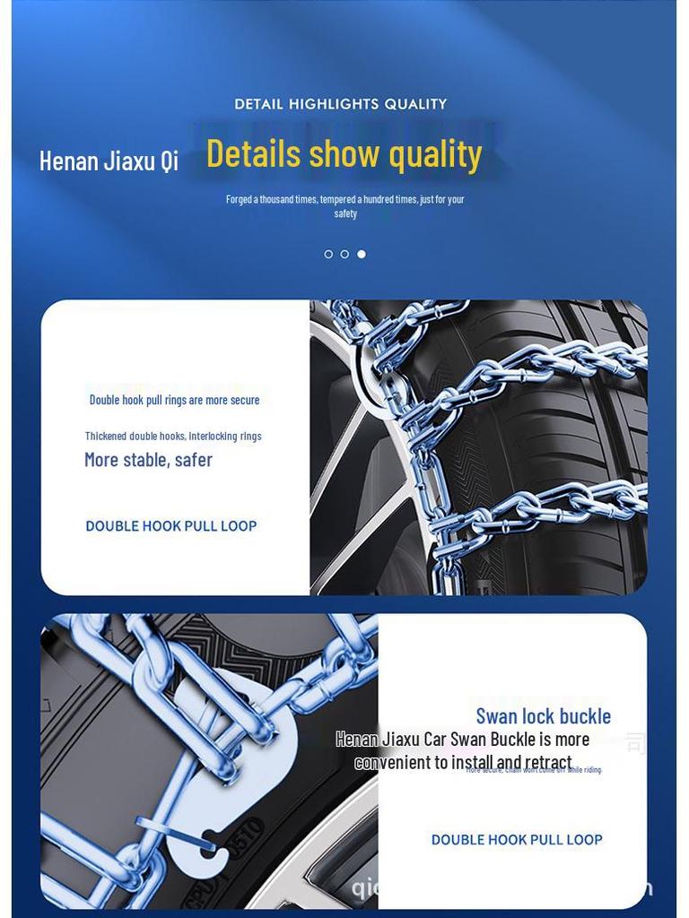 Non-Damaging Snow Chains for XPeng P7, P5, G3i, G6, G9, X9 Tires
