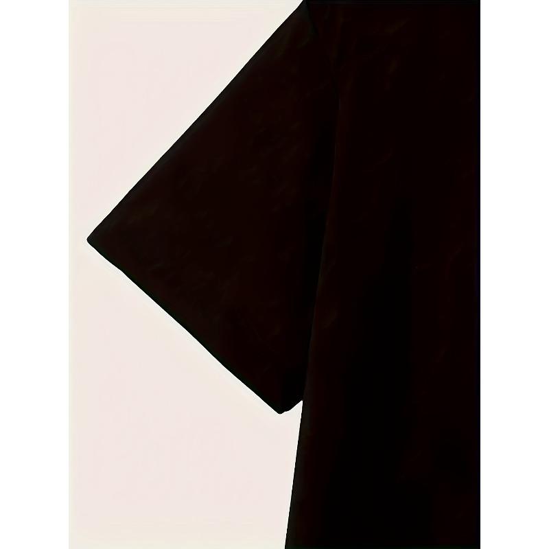 Europejskie rozmiary Męska koszulka z krótkim rękawem na co dzień - Oddychająca letnia koszulka outdoor z nadrukiem graficznym w stylu western, Regularny krój, Okrągły dekolt