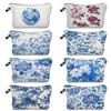 Women Blue and White Porcelain Print Cosmetic Bag Toiletries Organize Travel Storage Case 6358
