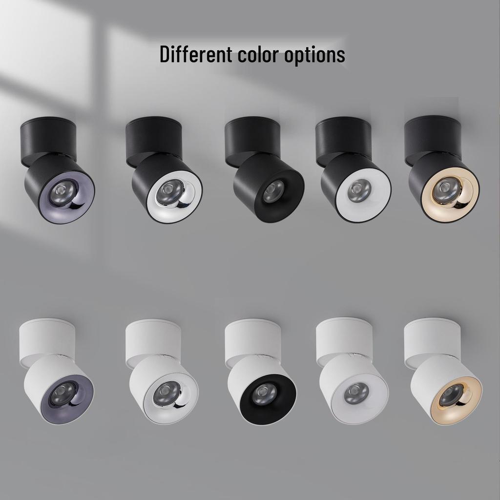 Foldable LED Spotlight: Adjustable Anti-Glare COB Surface Mounted Downlight for Living Room