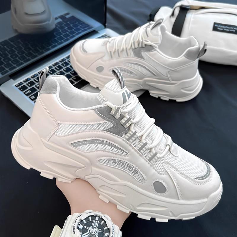 Summer Running Casual Dad Shoes Mesh Breathable New Heightening Sports White Shoes