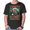 Unisex Crew Neck T-Shirt Fright Christmas Graphic Short Sleeve Casual Tee
