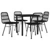 3157895 vidaXL Mobilier à dîner de jardin 5 pcs Noir Résine tressée