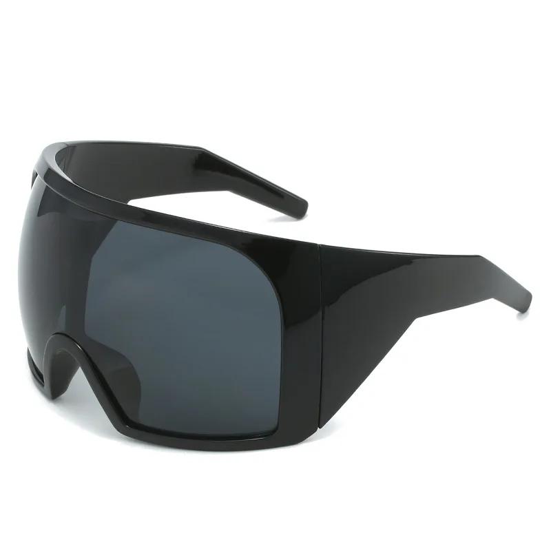 New Women Oversized Sunglasses Men Wrap Anti Wind Large Shades Futuristic Y2K Glasses Uv400 Cycling Eyewear