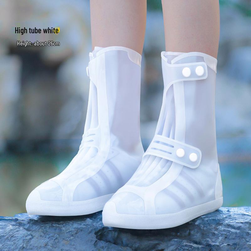 Wiederverwendbare Wasserdichte Silikon Anti-Rutsch Regenschuhüberzieher, Abriebfester High-Top Schutz für Damen und Kinder