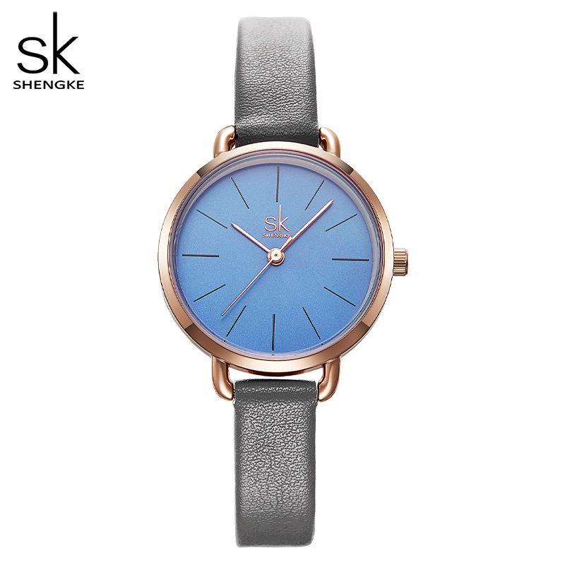 SK Women s Waterproof Quartz Watch with Simple Leather Strap - Ideal for Students and Kids