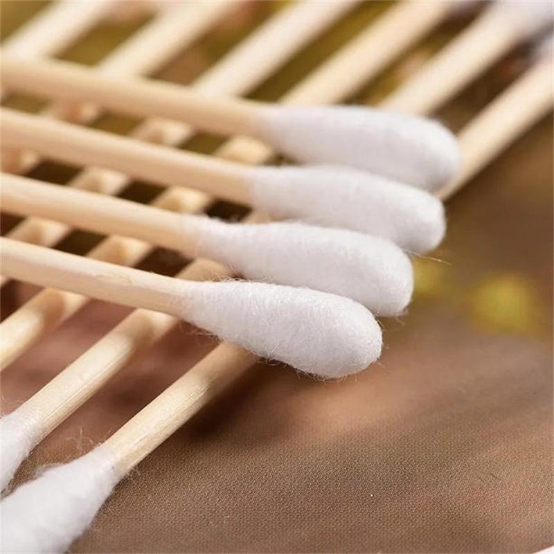 100/500/1000/2000 stuks Katoenen Swab Dubbele Kop Voor Vrouwen Make-up Katoenstaafjes Punt Houten Stokjes Neus Oren Schoonmaken Gezondheidszorg Gereedschap