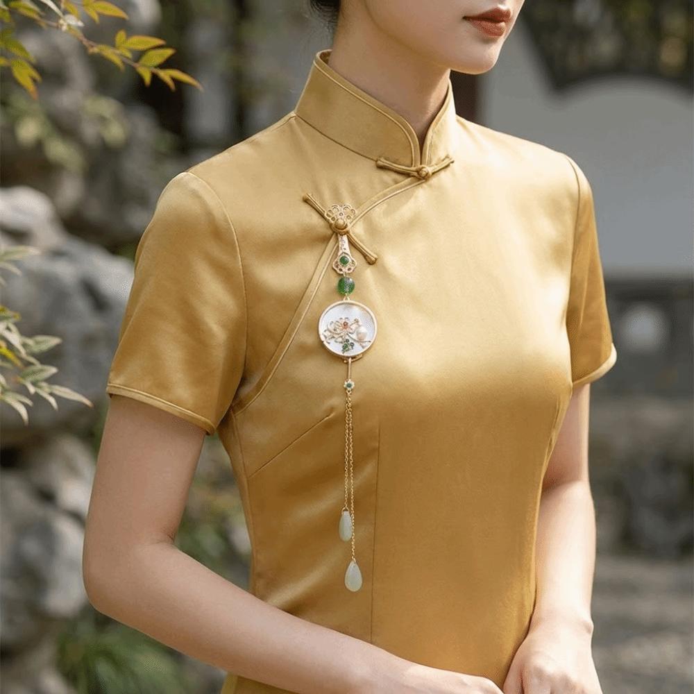 Electroplating Women Hanfu Ornament Zinc Zinc Alloy Lapel Brooch Chinese Style Brooch Hanfu Accessories