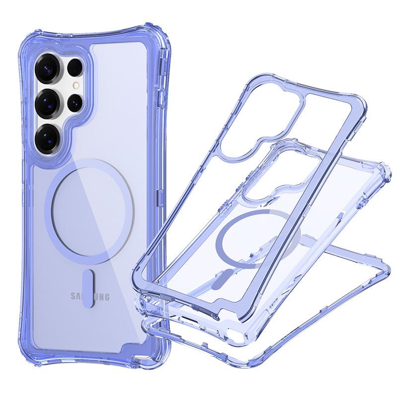 New Samsung S25 ULTRA Magnetic Transparent Three In One Phone Case