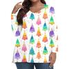 Women's Fashionable Casual Long Sleeved Plus Size  Print Top Plus Size Floral Print Top
