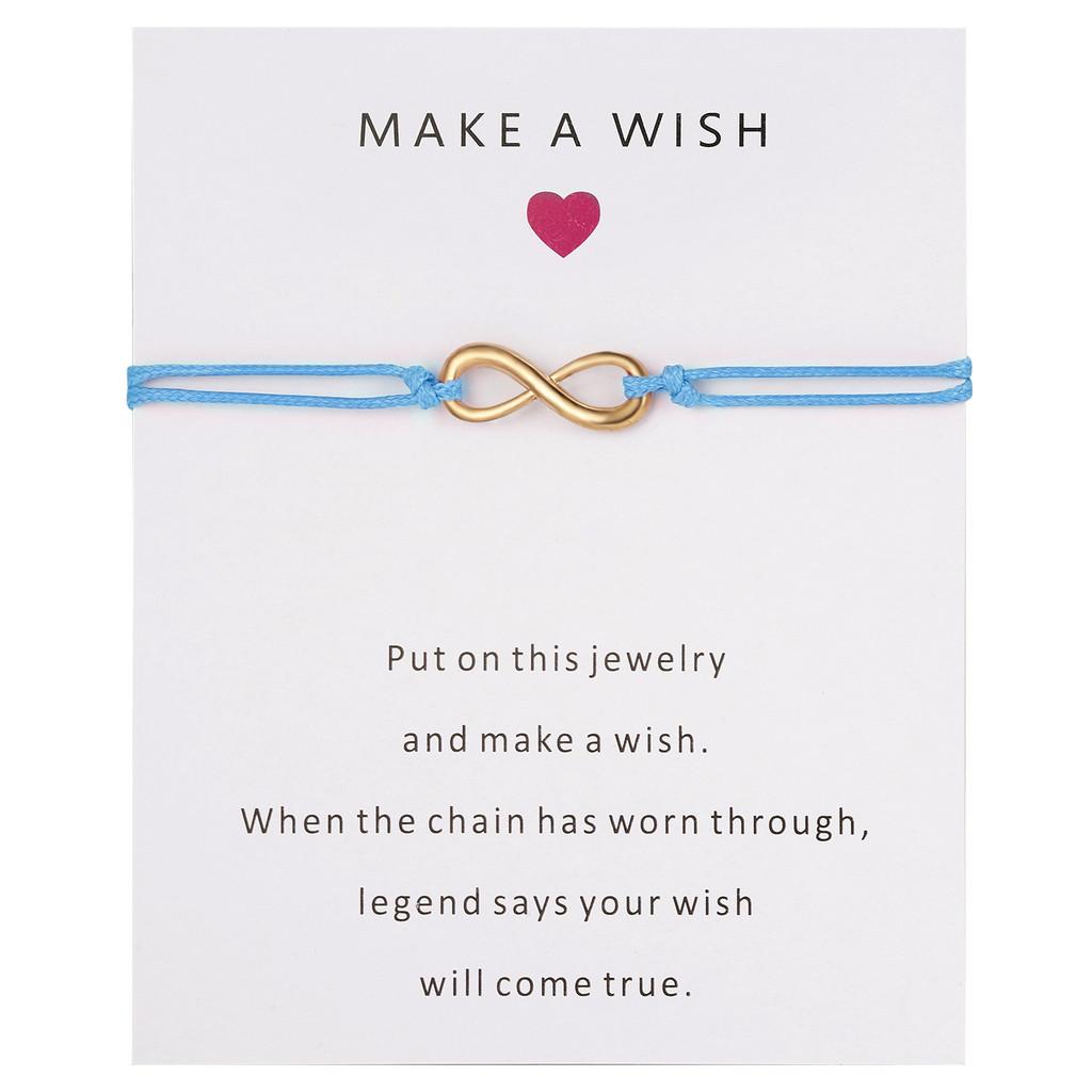 Lucky Hand String Bracelets With Heart Paper Card For Travel Gift