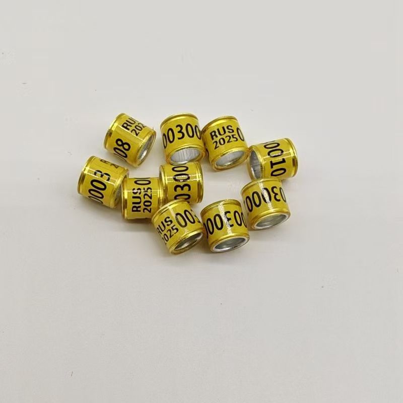50 stk 2025 8mm Duefotring Aluminium Plastmateriale Fuglefotring med Tall Flerfarget Valgfritt Fugleutstyr