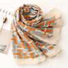 Letter H Color Matching Scarf Women's Winter Fashion Air Conditioner Shawl Warm Scarf Yarn Beach Scarf Silk Scarf
