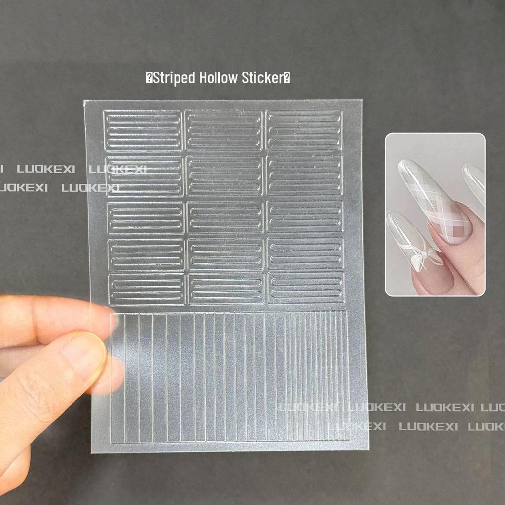 Autocollants Transparents Creux pour Nail Art: Étoiles, Rayons, Papillons, Cœurs, Colle à Patte, Pochoirs de Peinture en Spray