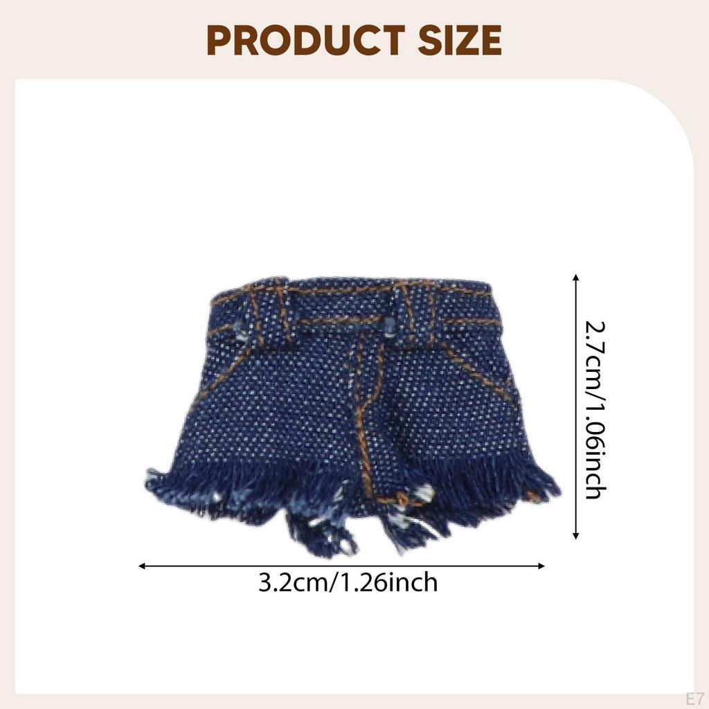 1/12 Denim Shorts Doll Jean Outfit Fashionable Accessory, Costume for 6 Inch Action Figures