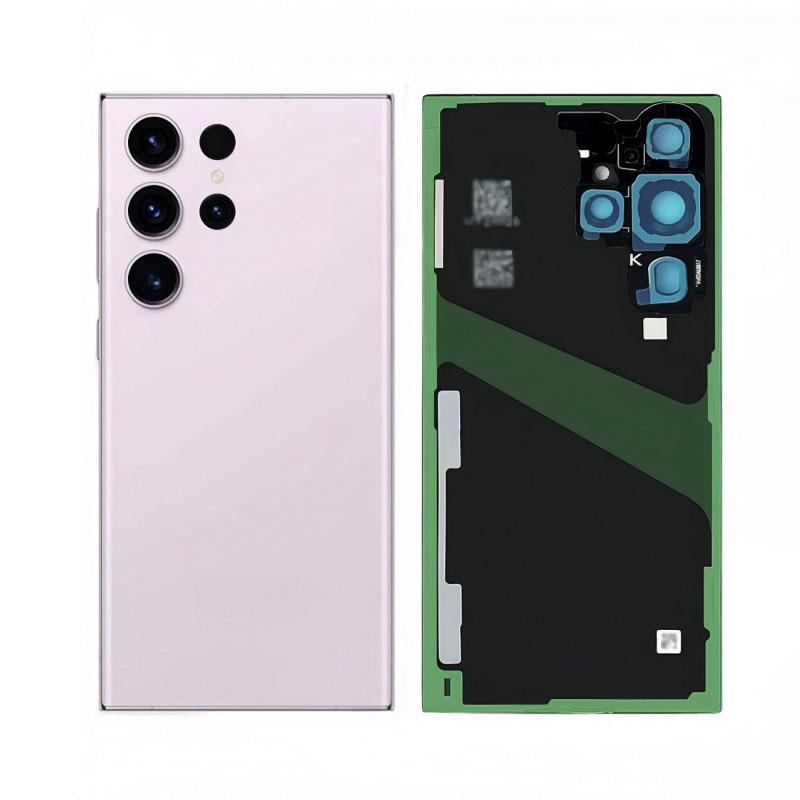 Battery Back Cover for Samsung Galaxy S23 Ultra SM-S918 PC Material back cover with Camera Lens Adhesive Repair Replacement Part
