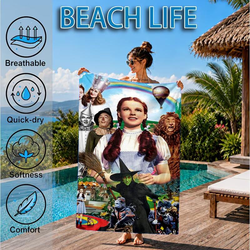 Wonderful Wizard Adventure Beach Towel, Microfiber Beach Towel, Perfect For Pool, Beach, Travel, Home Decor Beach Party Fan gifts