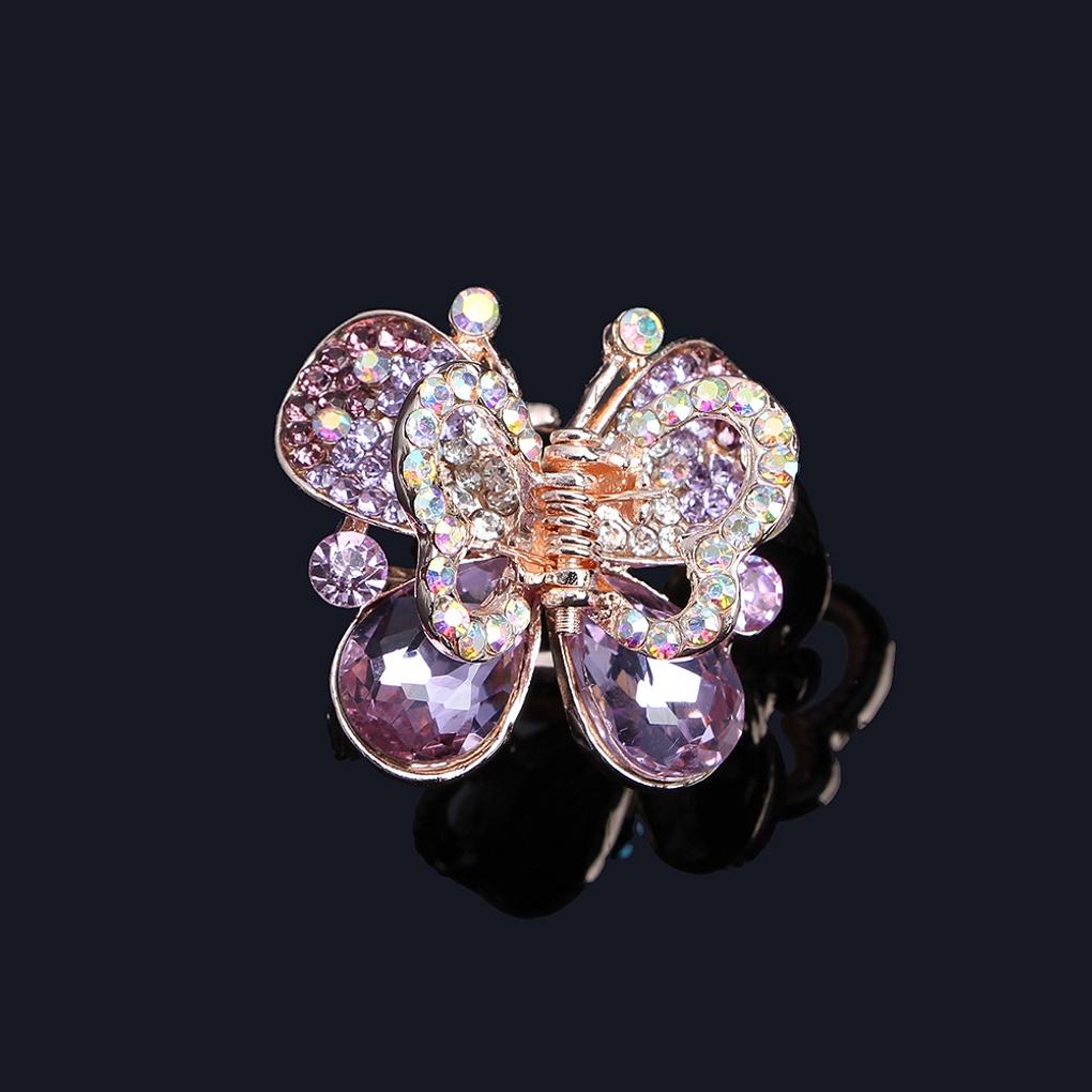 Women's Ellen Clip Hairpin (Purple) Cubic Decoration Point Pin