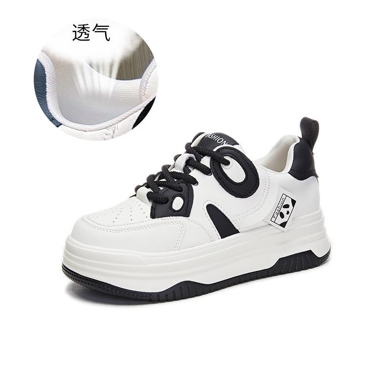 

Leather panda shoes women s 2025 spring new women s platform shoes women s casual little white shoes women s versatile flat-soled women s shoes 35 чёрный