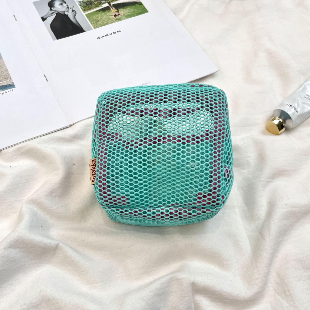 3263 Dopamine Small Square Bag Mini Cosmetic Bag Portable Mesh Lipstick Storage Bag Sanitary Bag Change Bag