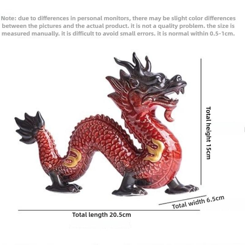 Estatua de Dragón de Porcelana China Hecha a Mano Cerámica Tótem Animal Escultura Leyenda Antigua Tótem Artesanía Deco