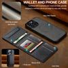 For iPhone 16 Pro Magnetic Phone Case Leather Back Cover with Detachable Card Holder