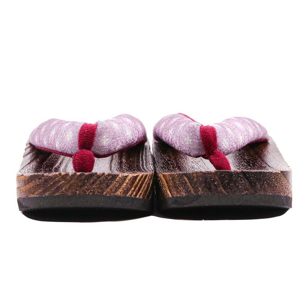 Geta wooden in burnt paulownia wood for women [KYOETSU] (Japanese clogs) dull, (4 lilac, small)