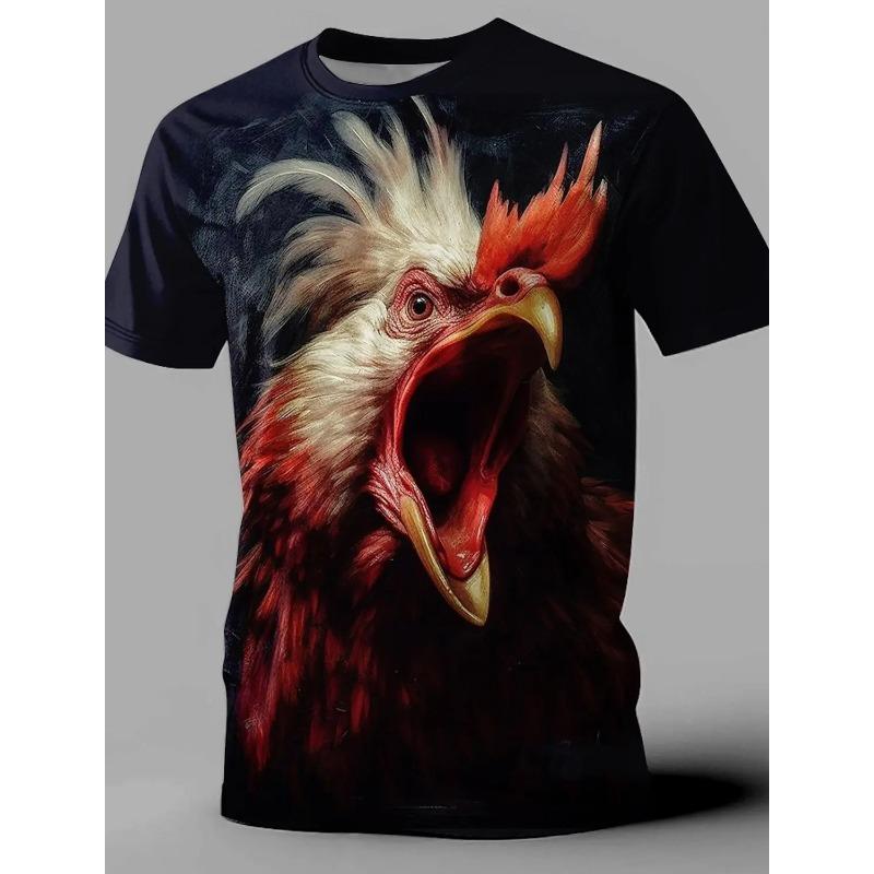 Men's Animal Funny T Shirt Short Sleeve T shirt 3D Print O-Neck Shirt Exaggerated Designer Party Summer Casual Clothing Apparel
