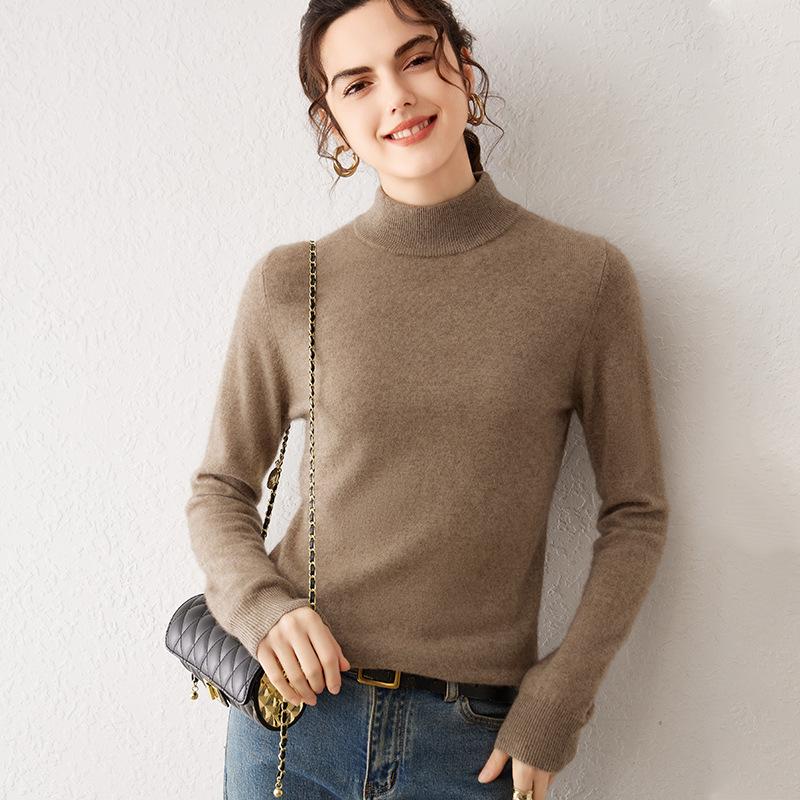 

Кашемировый свитер для женщин Осенью и Зимой Новый Мягкий и Эластичный Приятный к коже Базовый Пуловер Однотонный Универсальный Свитер XXL