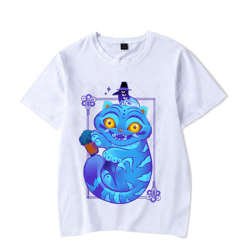 New T-shirt KPop Demon Hunters Cartoon Tiger Short-sleeved Tops Summer Men Women Clothes Anime Graphic Korean Style T-shirt
