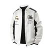 Mens Oversized Embroidered Biker Jacket Hooded Loose Fit Faux Leather Streetwear Coat Size M-8XL