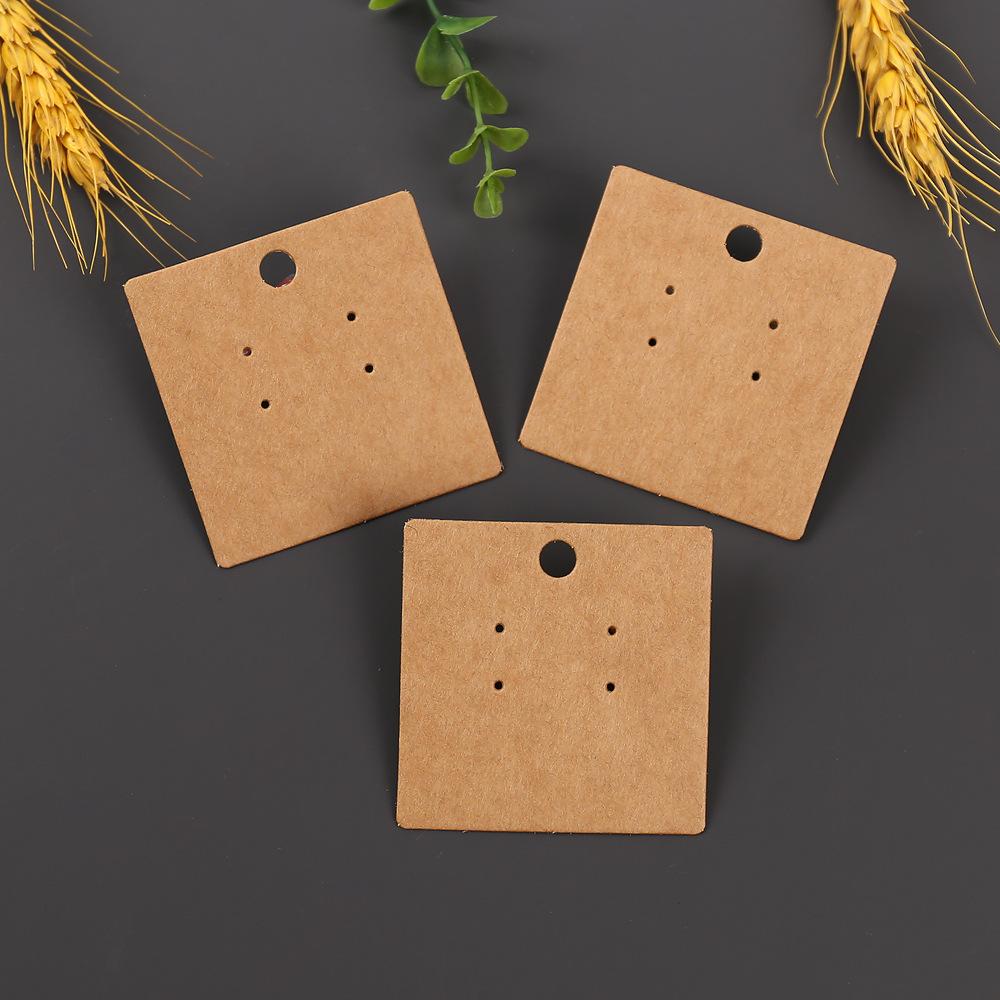 Retro Kraft Paper Earring Display Cards - Blank Stud Holder and Packaging Accessory