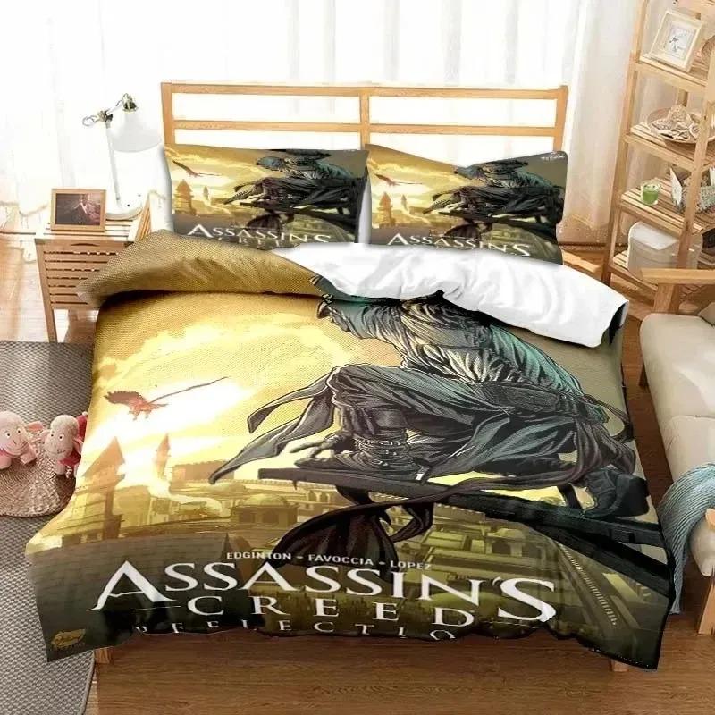 Comforter New Game A-Assassin S Creed Art Bedding Set Gamer Adult Boys Bedroom Single Double King Size Comforter Boys Gift